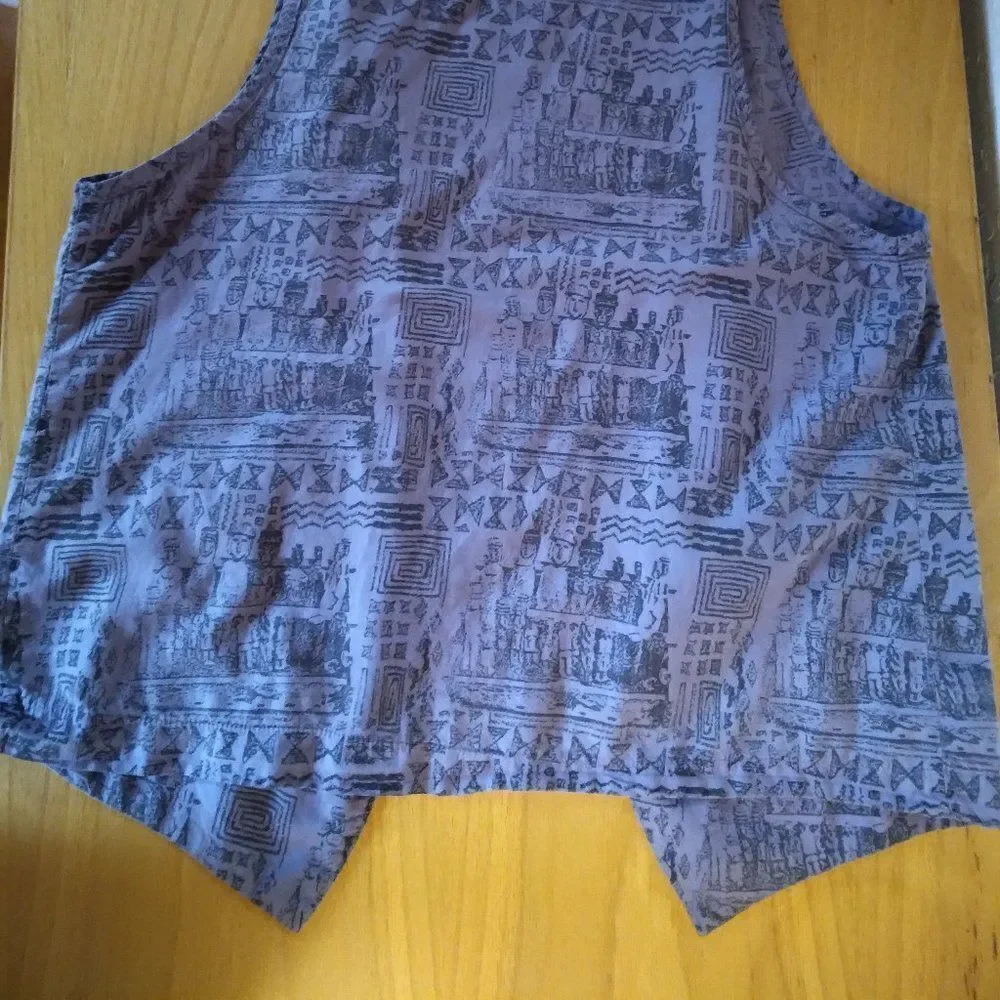 Vintage Rockpool Easter Island Tribal Pattern Vest